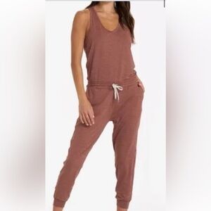 Vuori lux harem jumpsuit dark terracotta heather size L